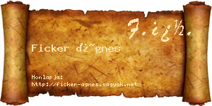 Ficker Ágnes névjegykártya