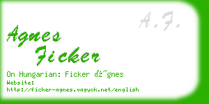 agnes ficker business card